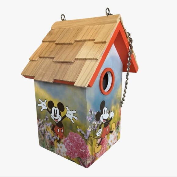 Disney Mickey Mouse Orange Blue Wooden Birdhouse - Viral Tiktok - 9-1/4" Tall - Picture 11 of 15